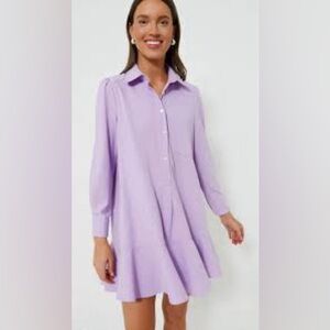 Tuckernuck Lilac Crepe Callahan Shirt Dress